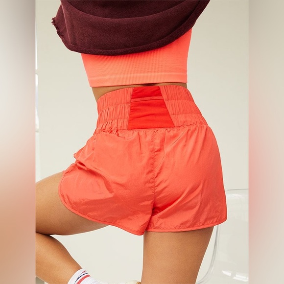 FREE PEOPLE MOVEMENT "The Way Home" Running Shorts in Papaya women’s size Large - Picture 2 of 5